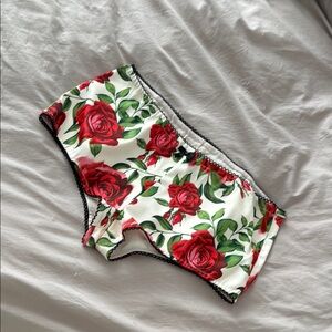 Jaded London Floral Red and Green Women's Shorts